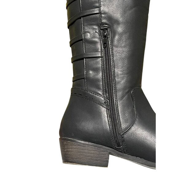 Rampage,Women Black Knee-High Boots With Side Zipper Size 7.5M - Picture 13 of 16
